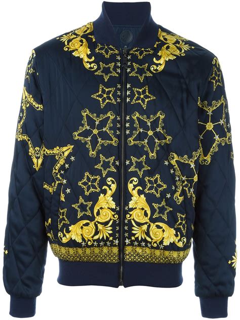 versace jacket mens blue|used versace men leather jacket.